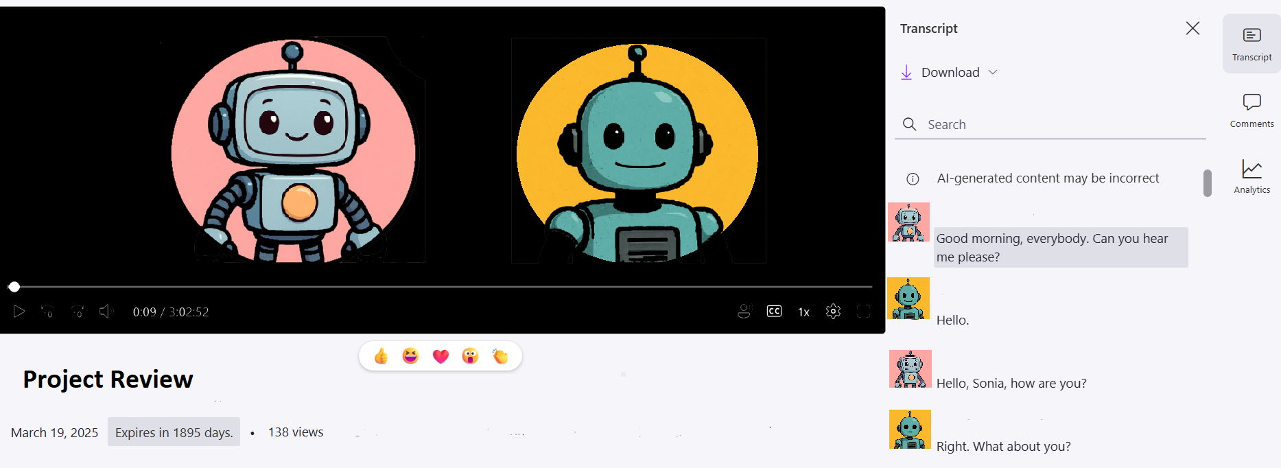 teams meeting transcription