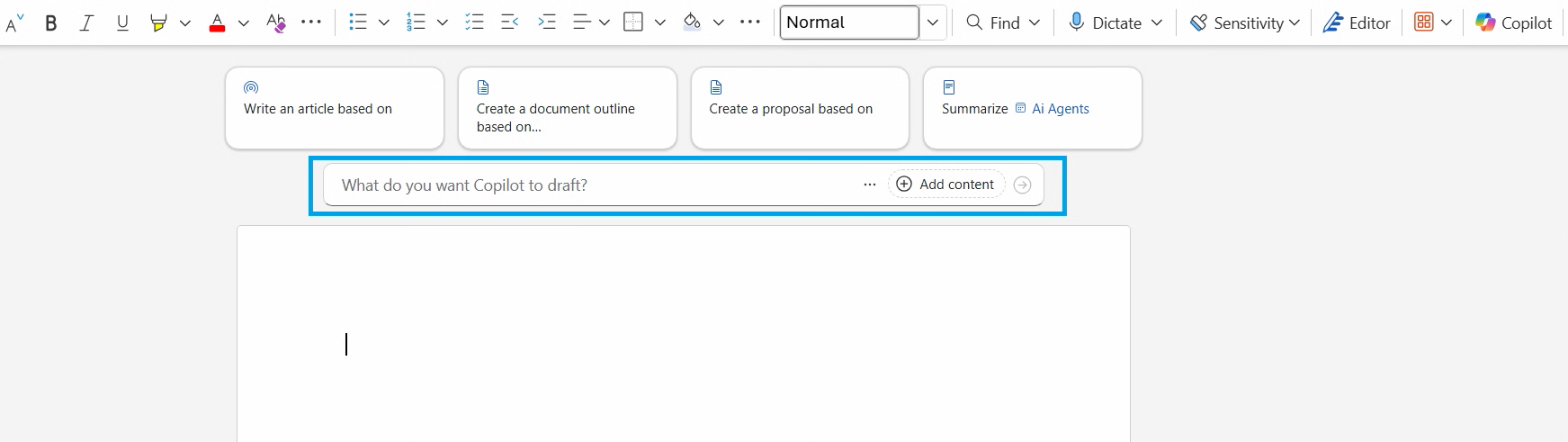 How to find Microsoft Word interface with Copilot panel open