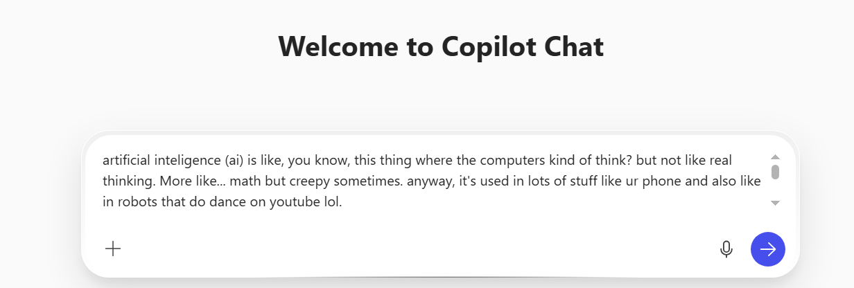 how to Past text into Copilot