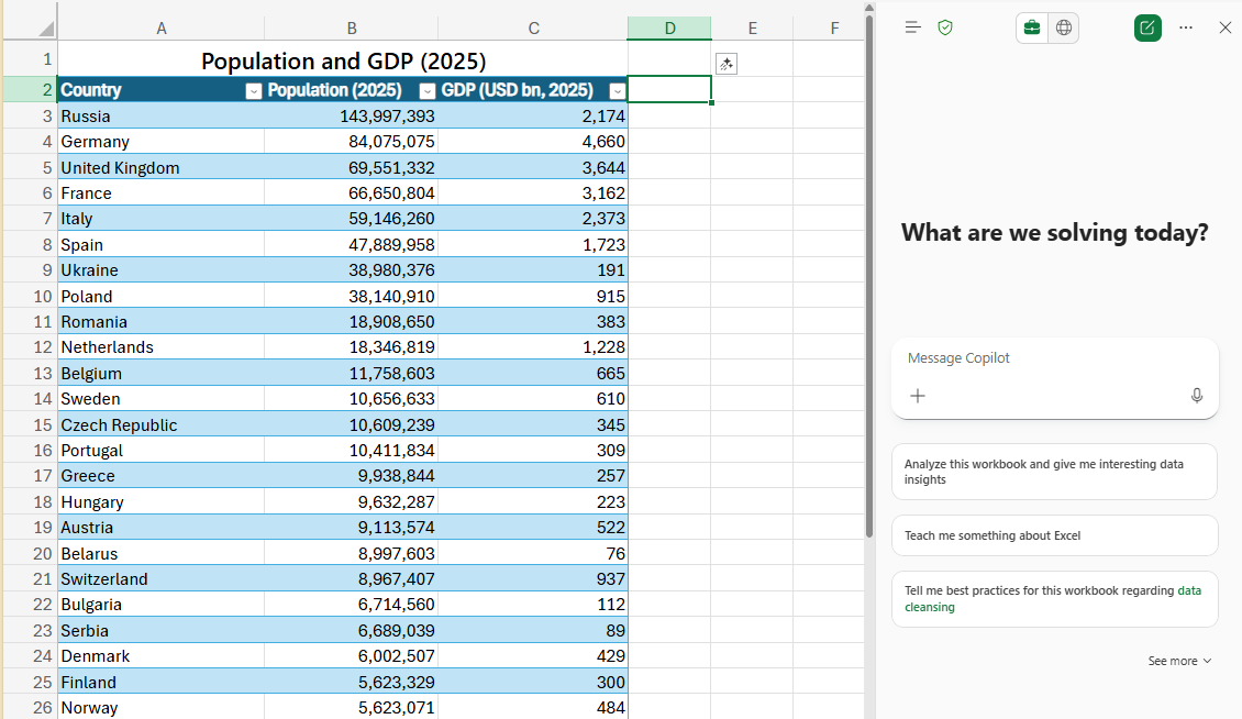Copilot in Excel