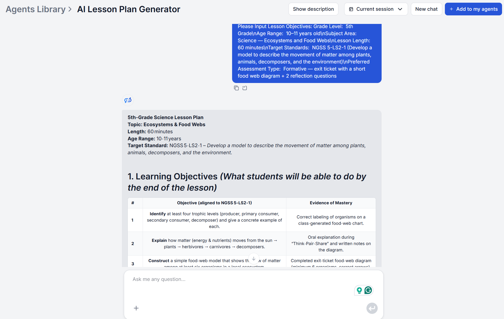 A complete lesson plan generated by FlowHunt's AI Lesson Plan Generator