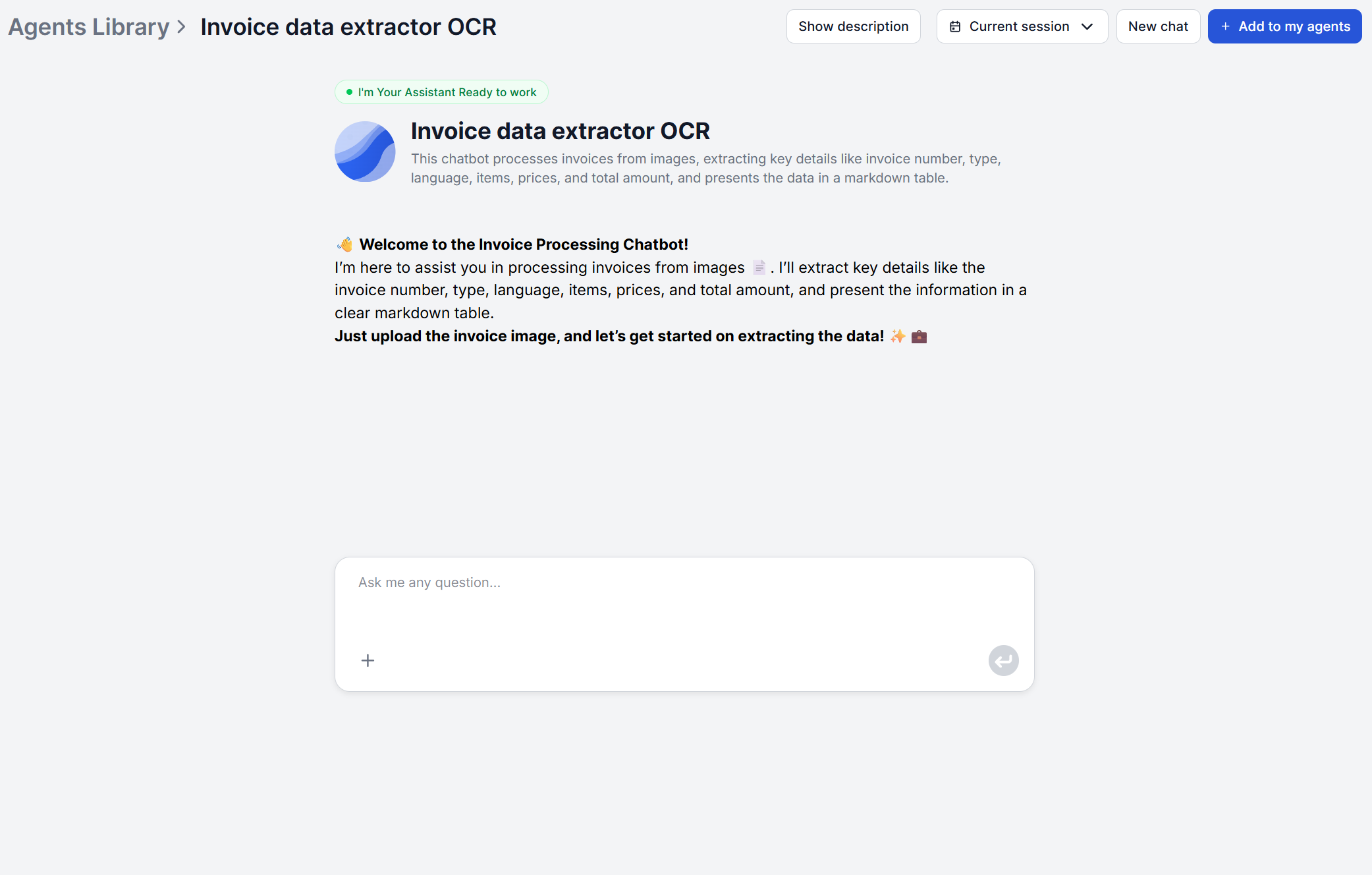 FlowHunt's Invoice Data Extractor tool in the AI tools library, ready to use
