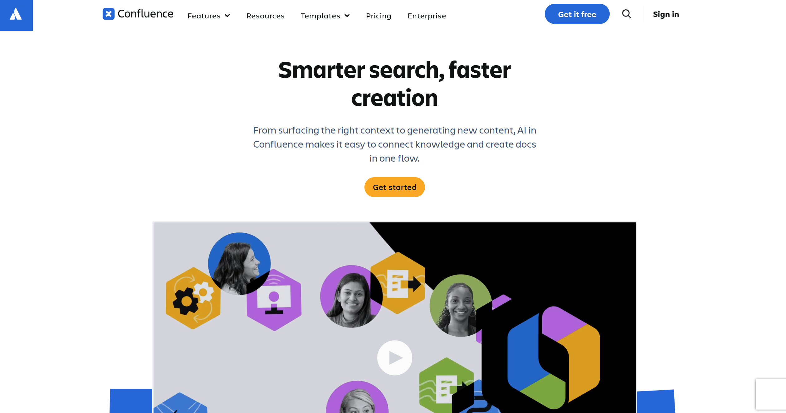 Confluence AI home page screenshot