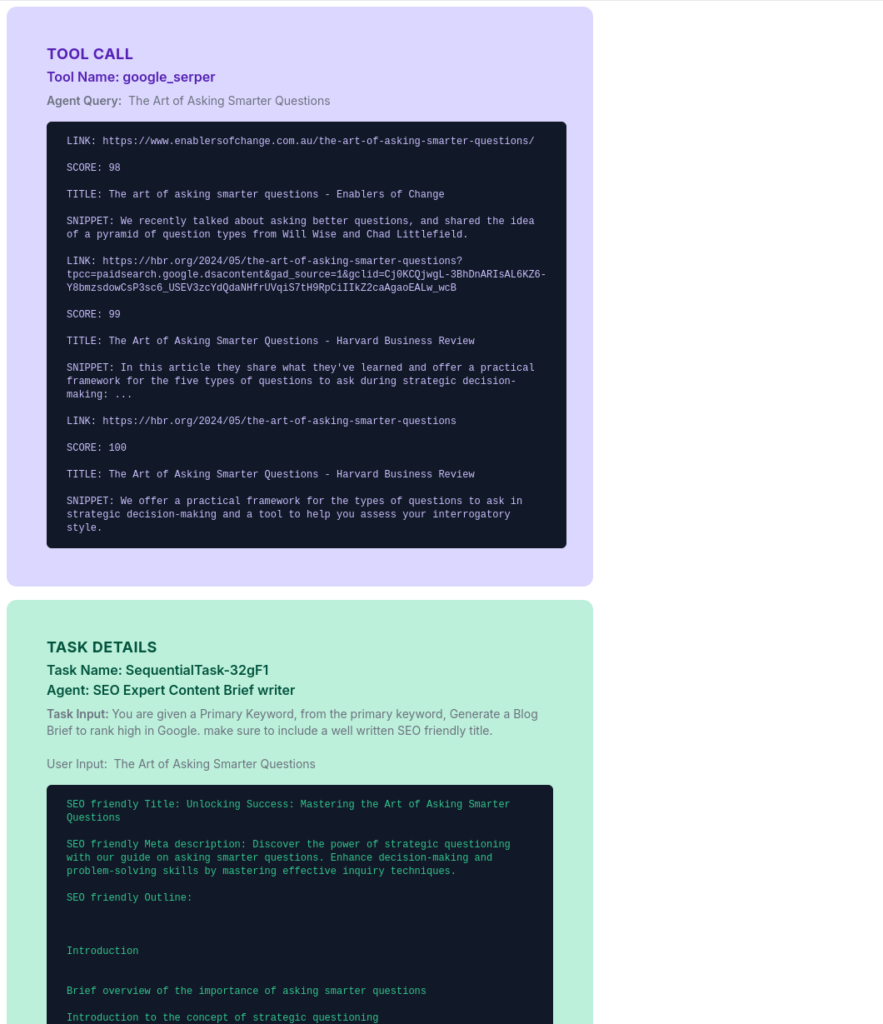Verbose Chatbot Logs