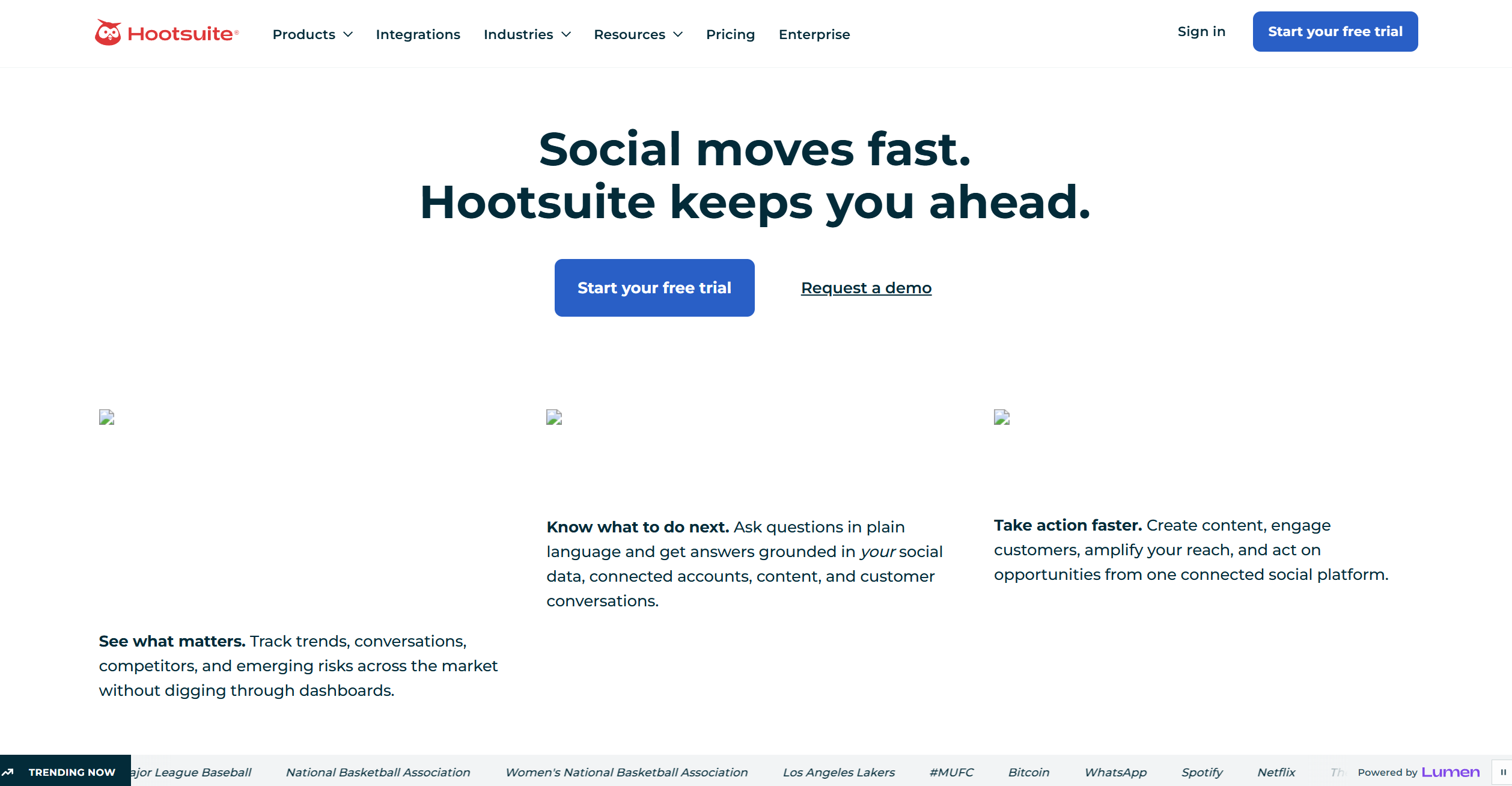 Hootsuite homepage