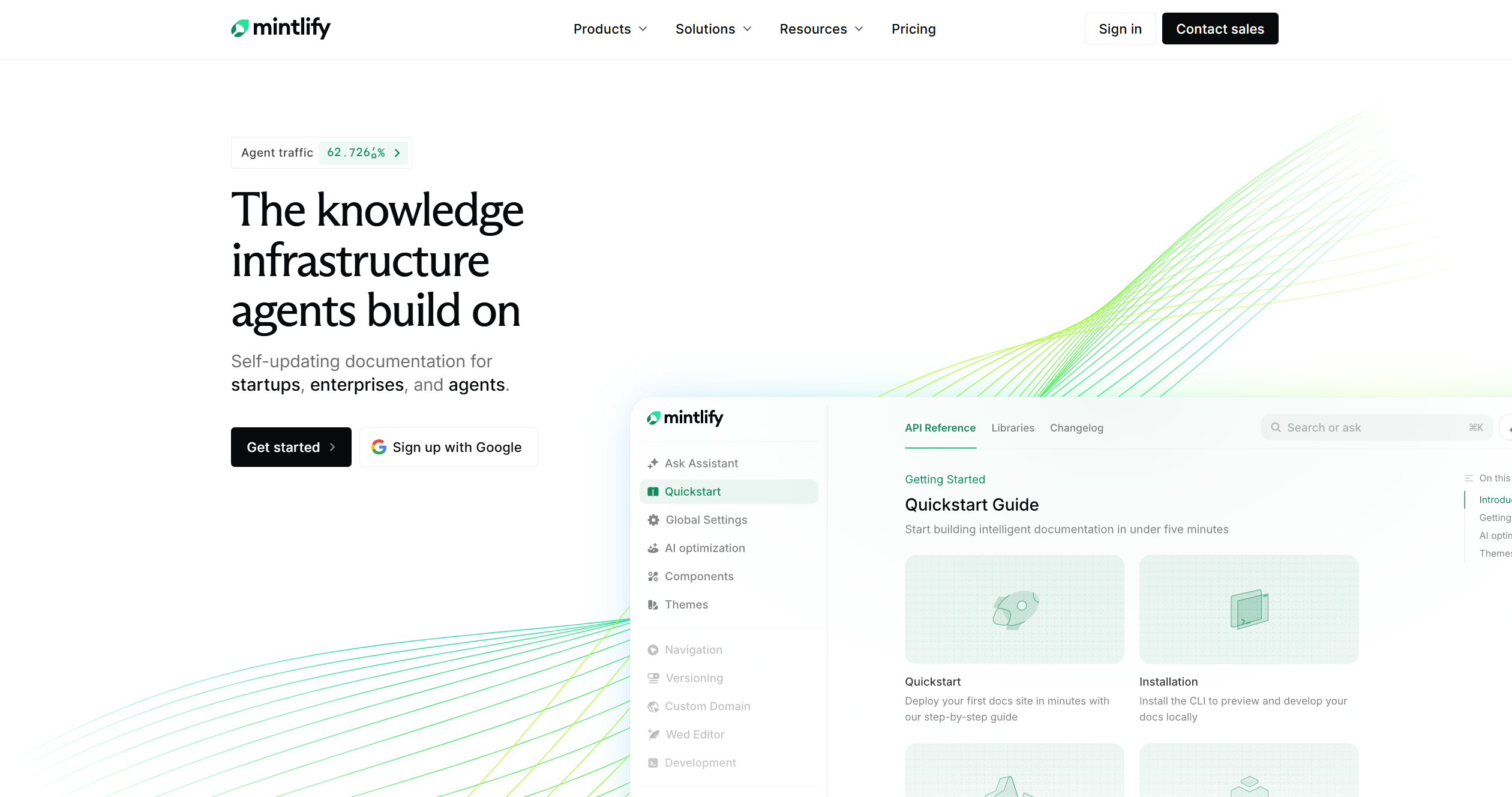 Mintlify home page screenshot