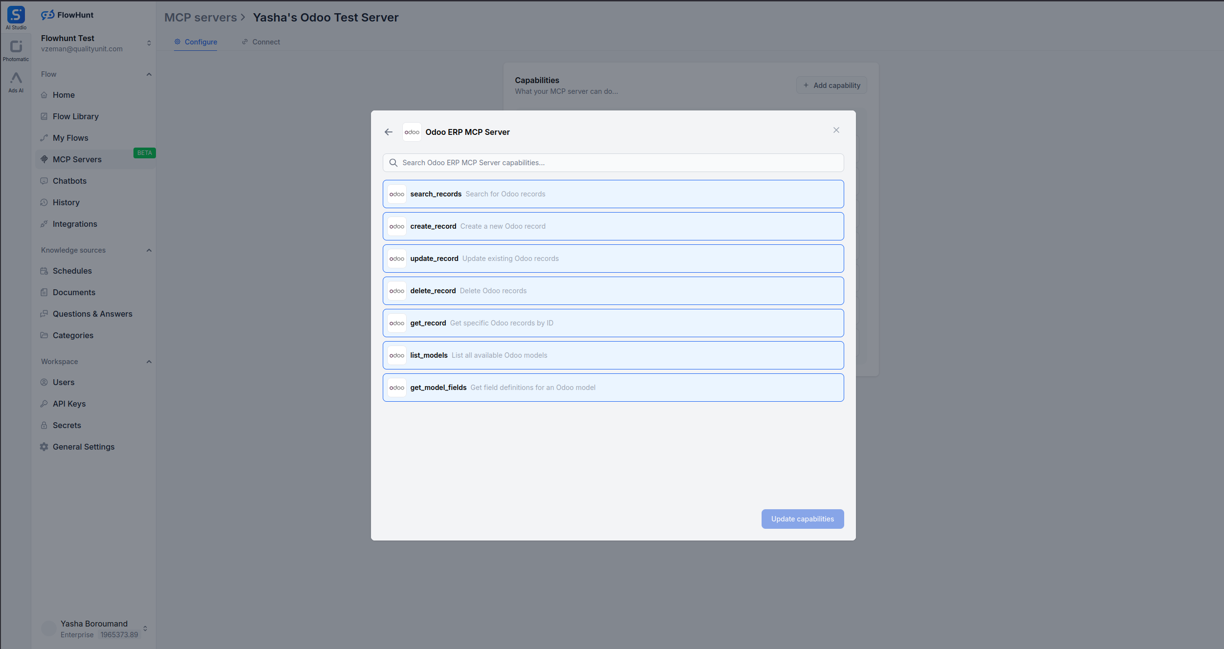 Integração FlowHunt Odoo