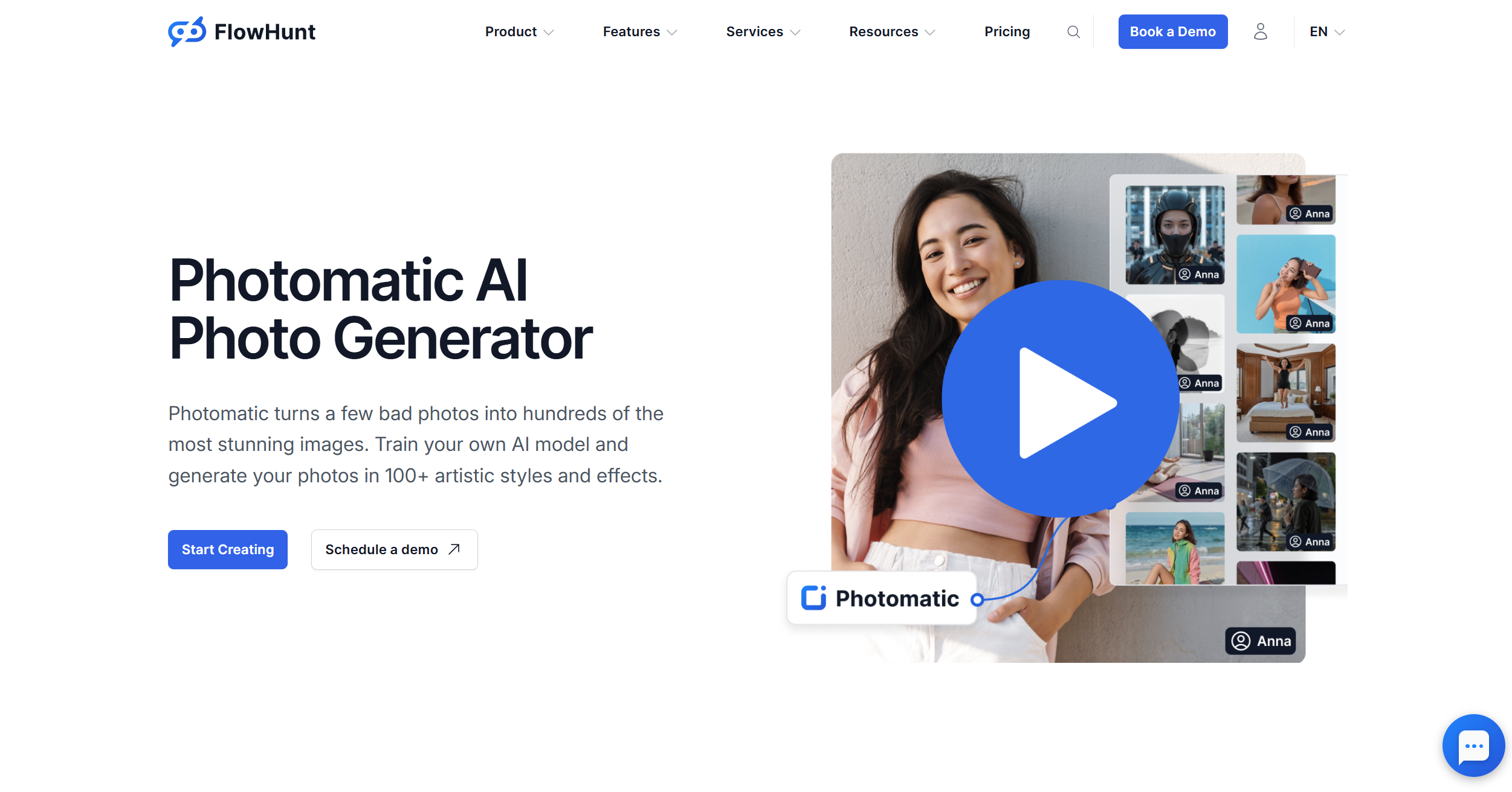 Photomatic by FlowHunt interface screenshot