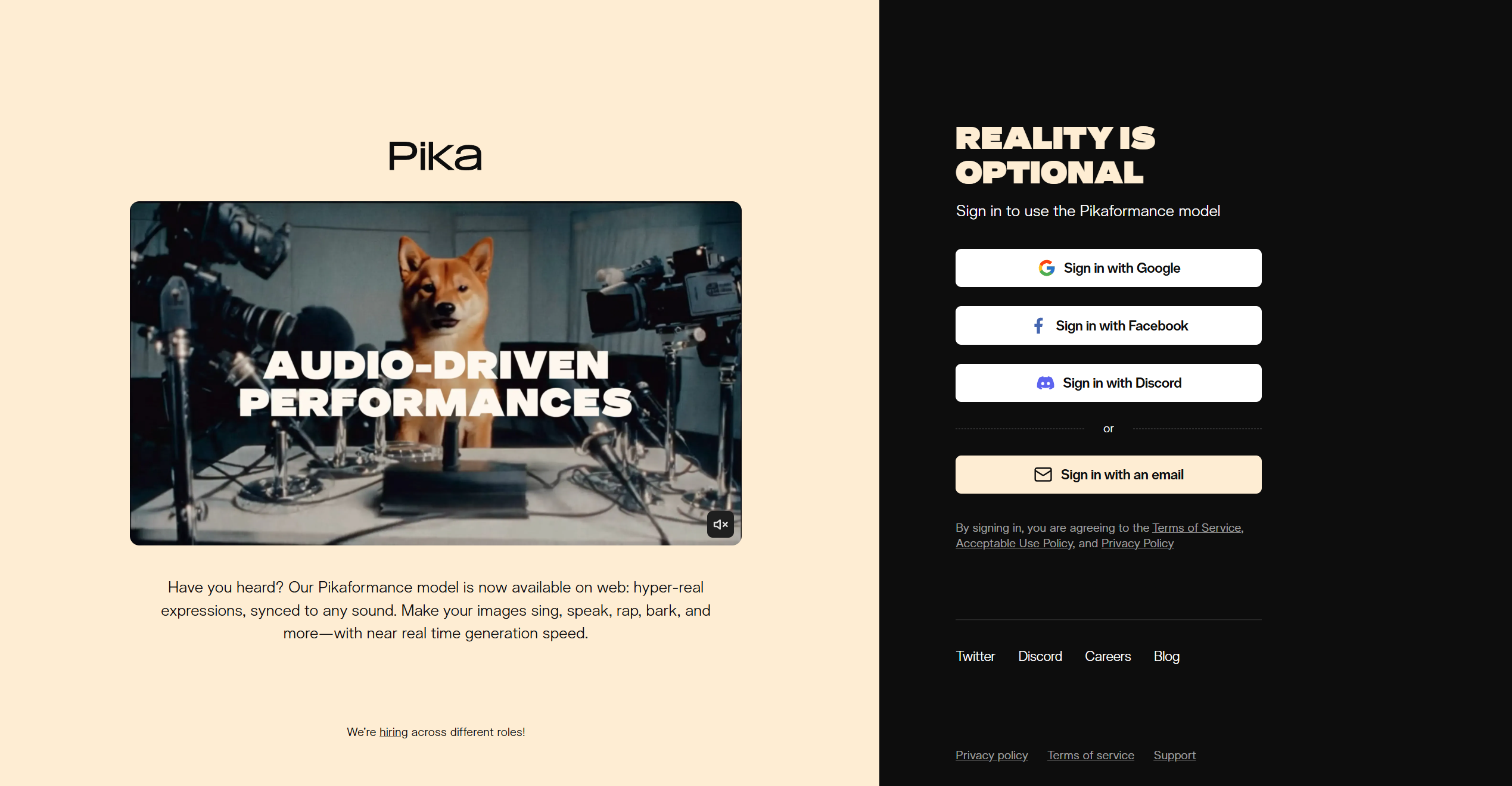 Pika 2.5 interface screenshot