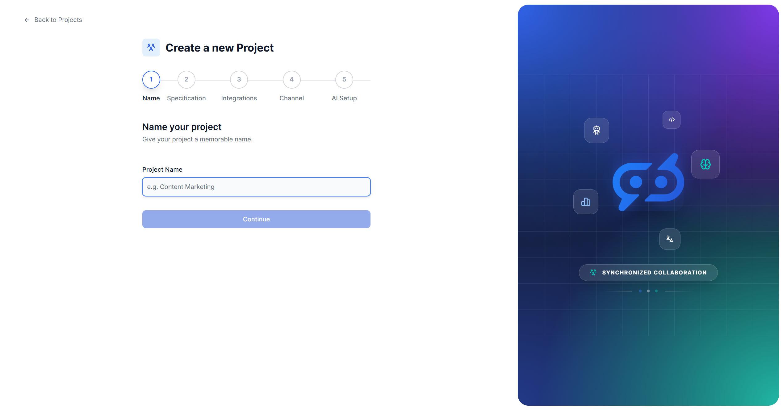 FlowHunt AI Setup wizard showing agents added directly to a new AI project