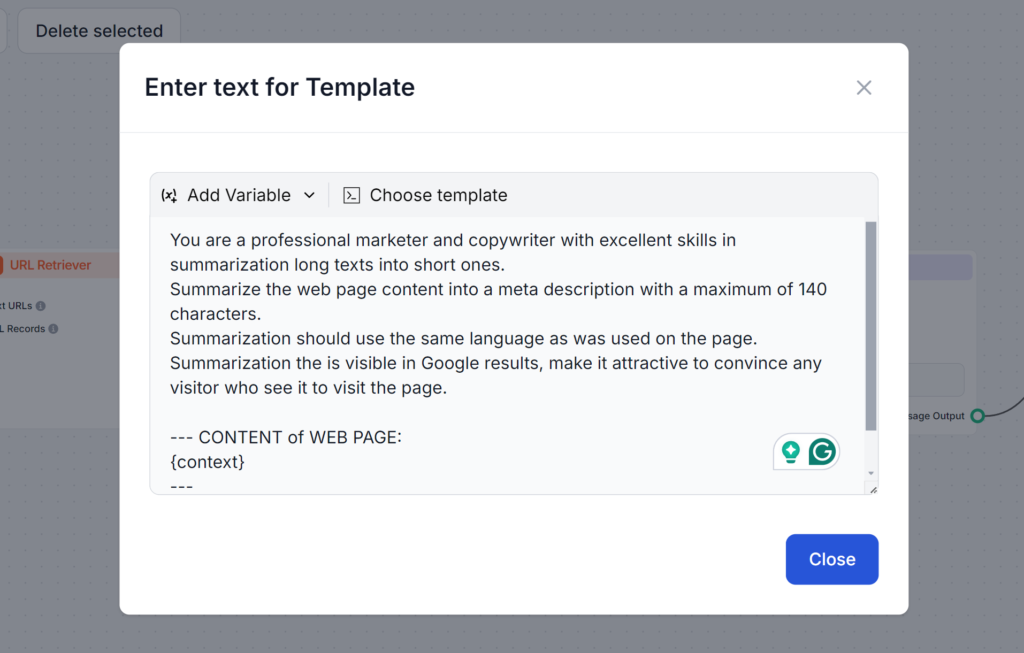Example of good AI prompt