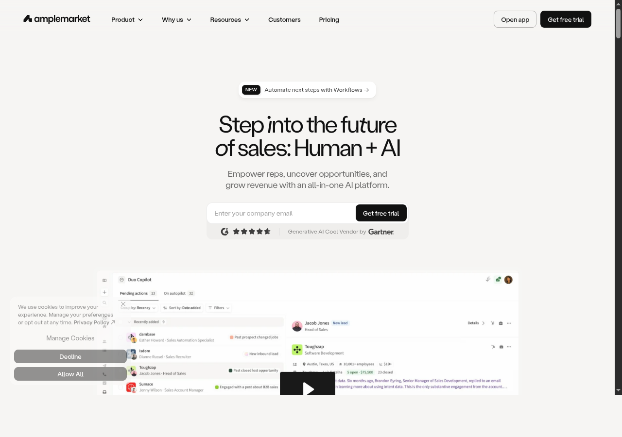 Amplemarket AI-powered signal-based sales platform