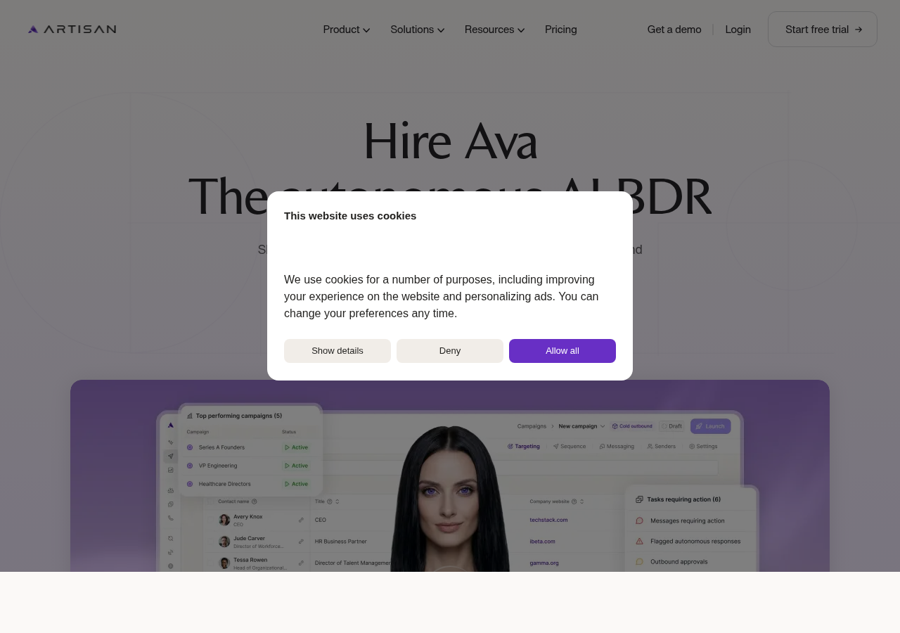 Artisan AI BDR platform — Ava autonomous sales agent