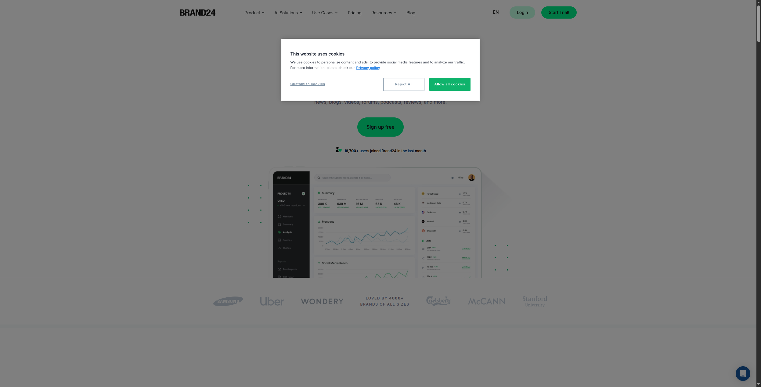 Brand24 AI brand monitoring tool
