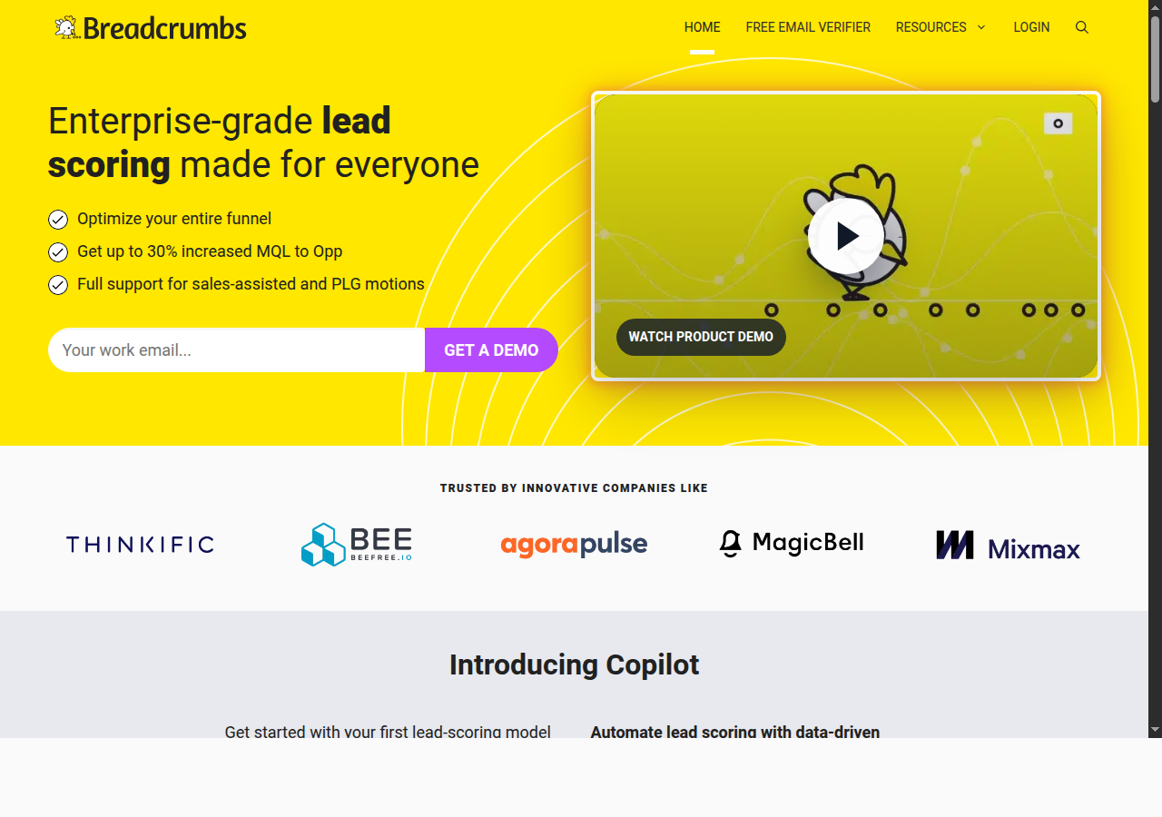Breadcrumbs.io collaborative lead scoring platform