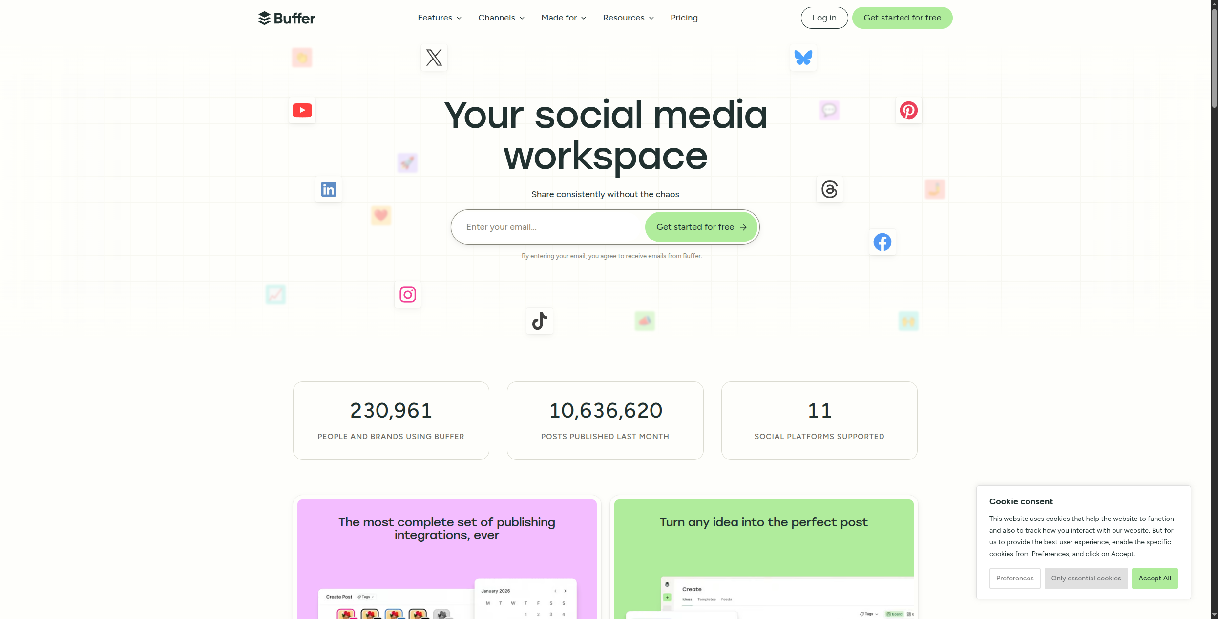 Buffer social media scheduling and publishing tool