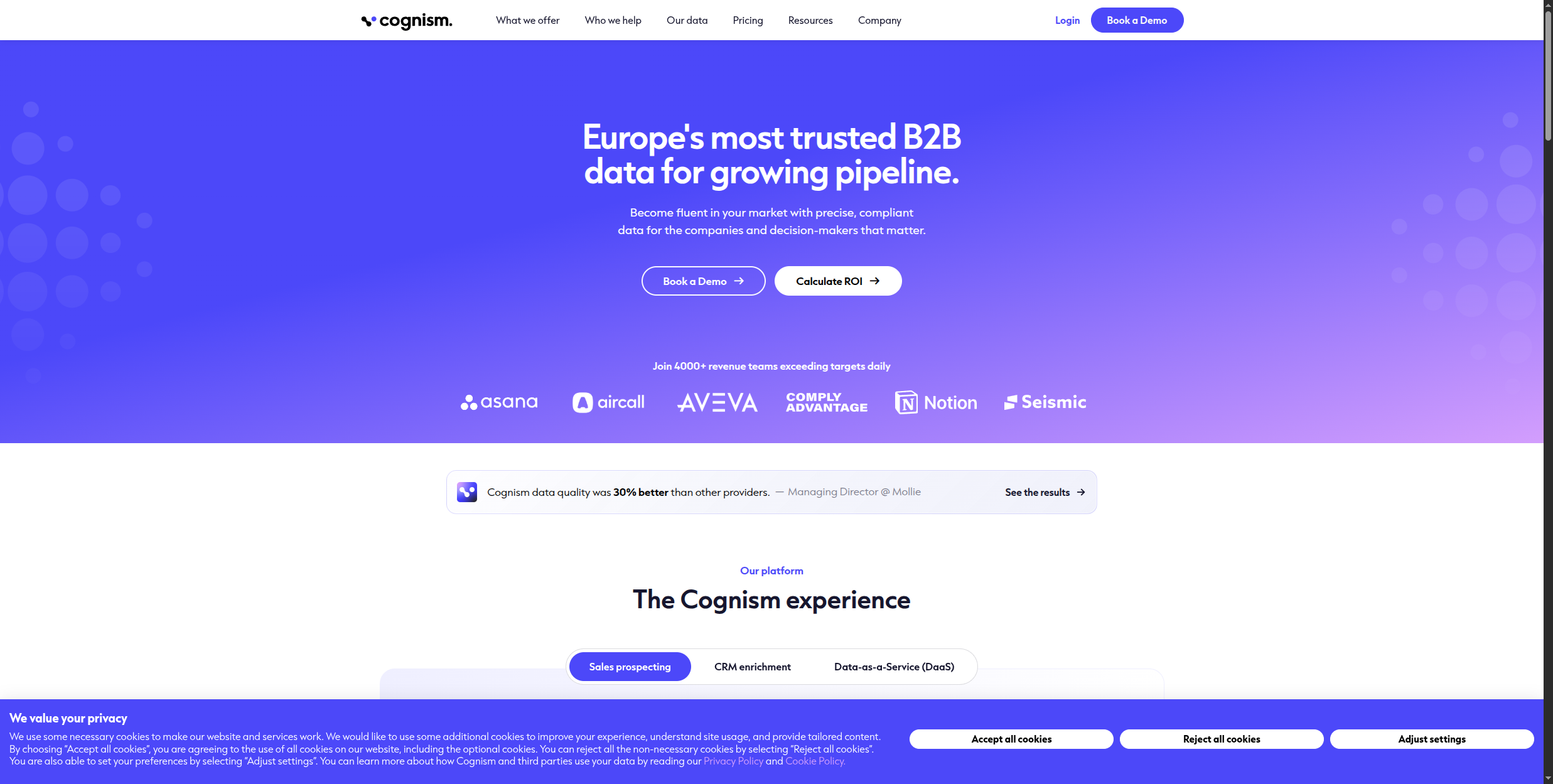 Cognism GDPR-compliant B2B enrichment platform