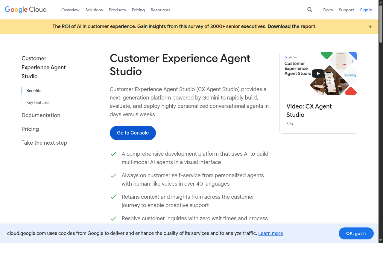Google Cloud Dialogflow CX conversational AI platform
