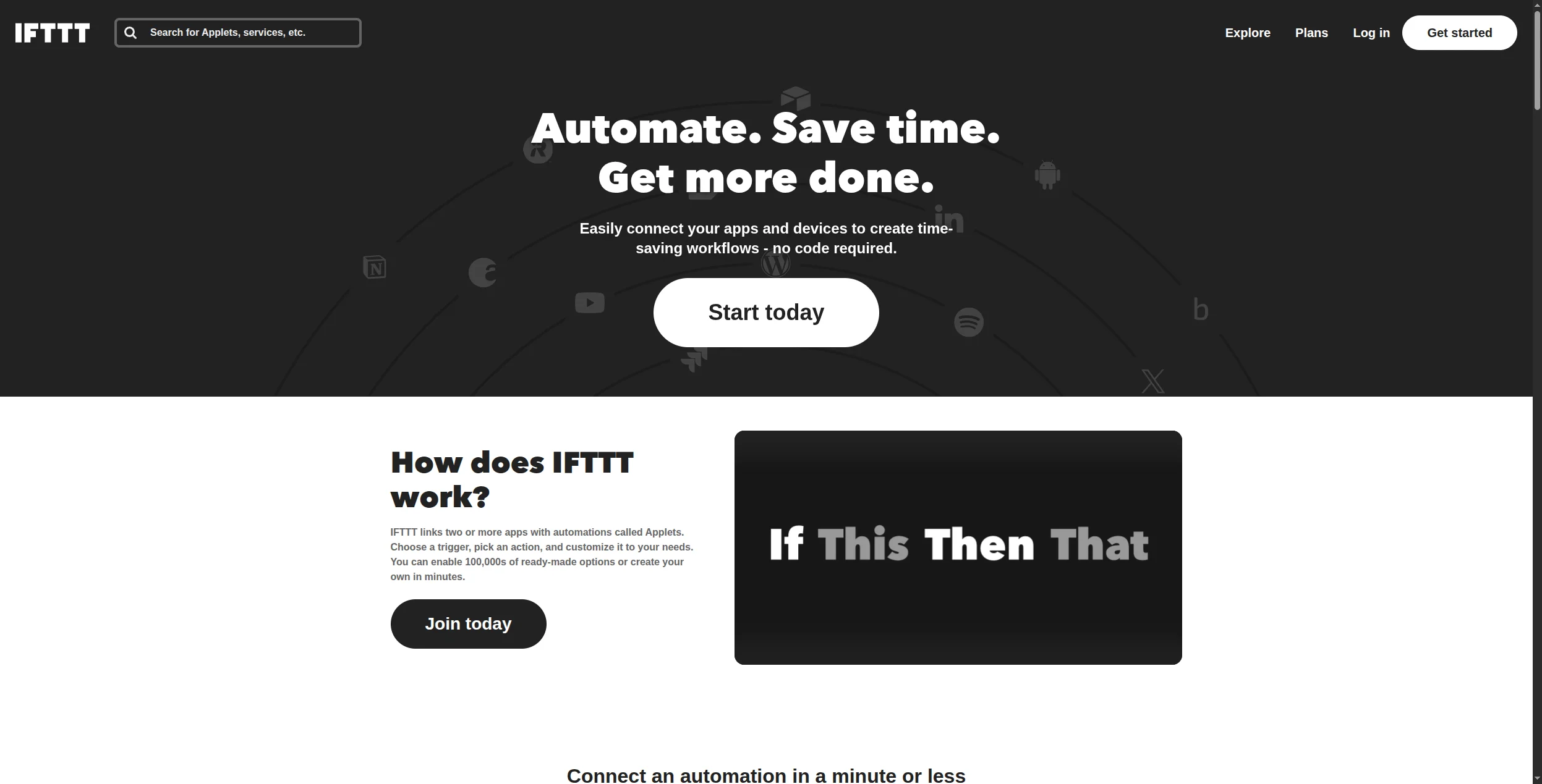 IFTTT dashboard