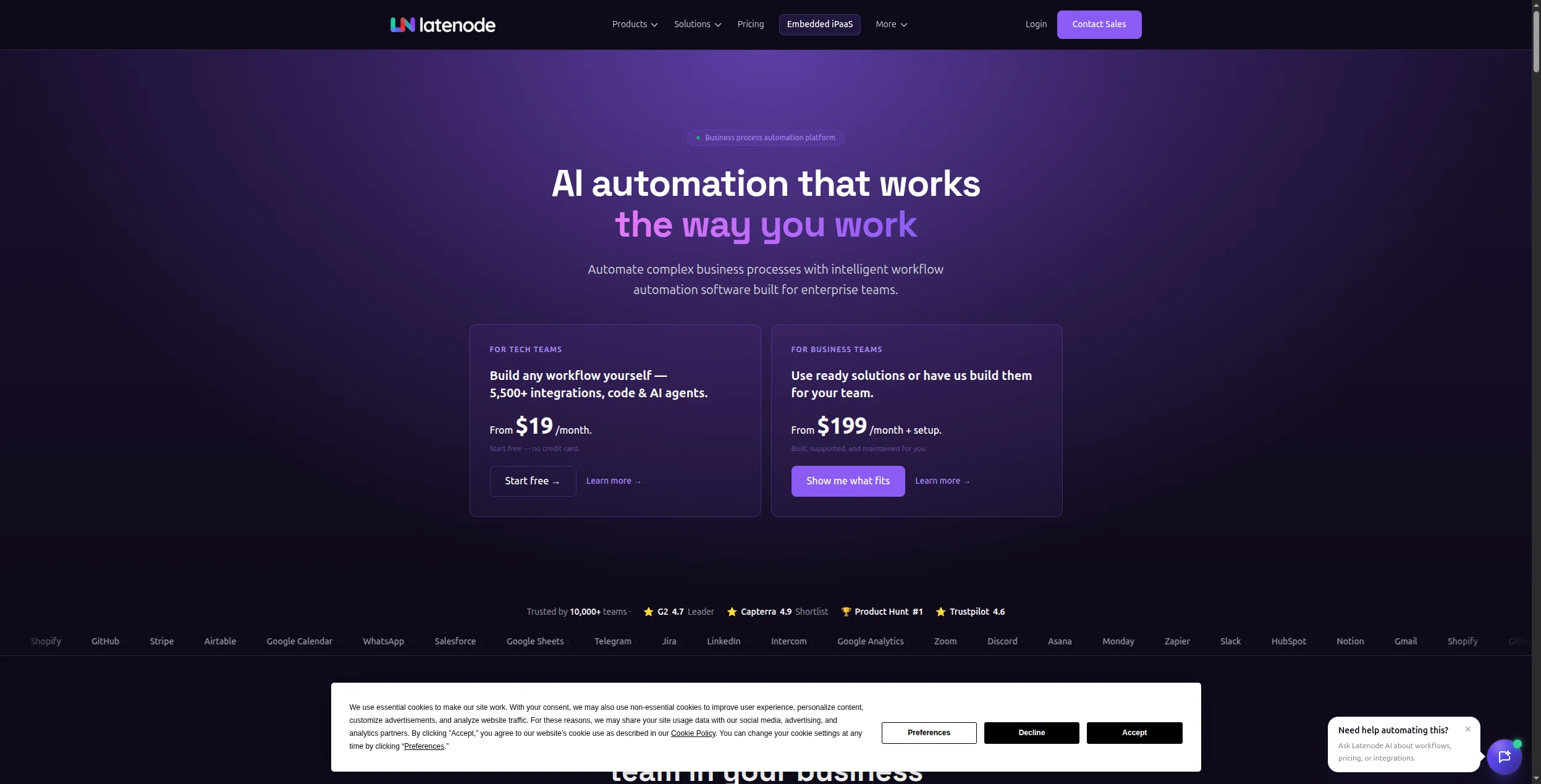 Latenode dashboard