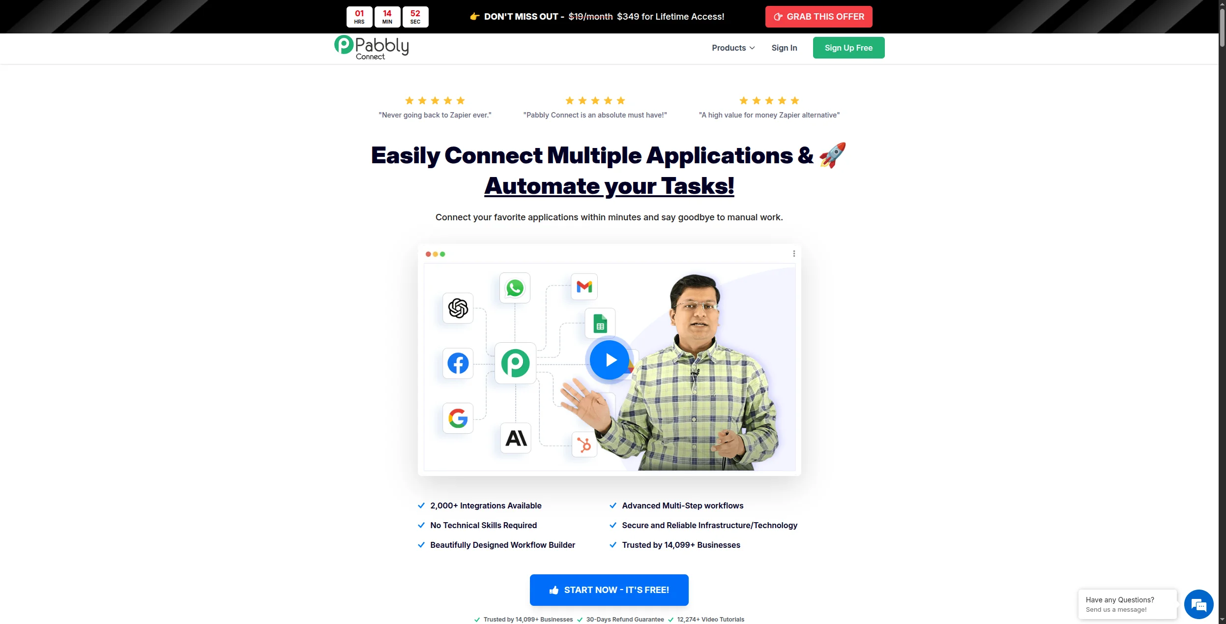 Pabbly Connect dashboard