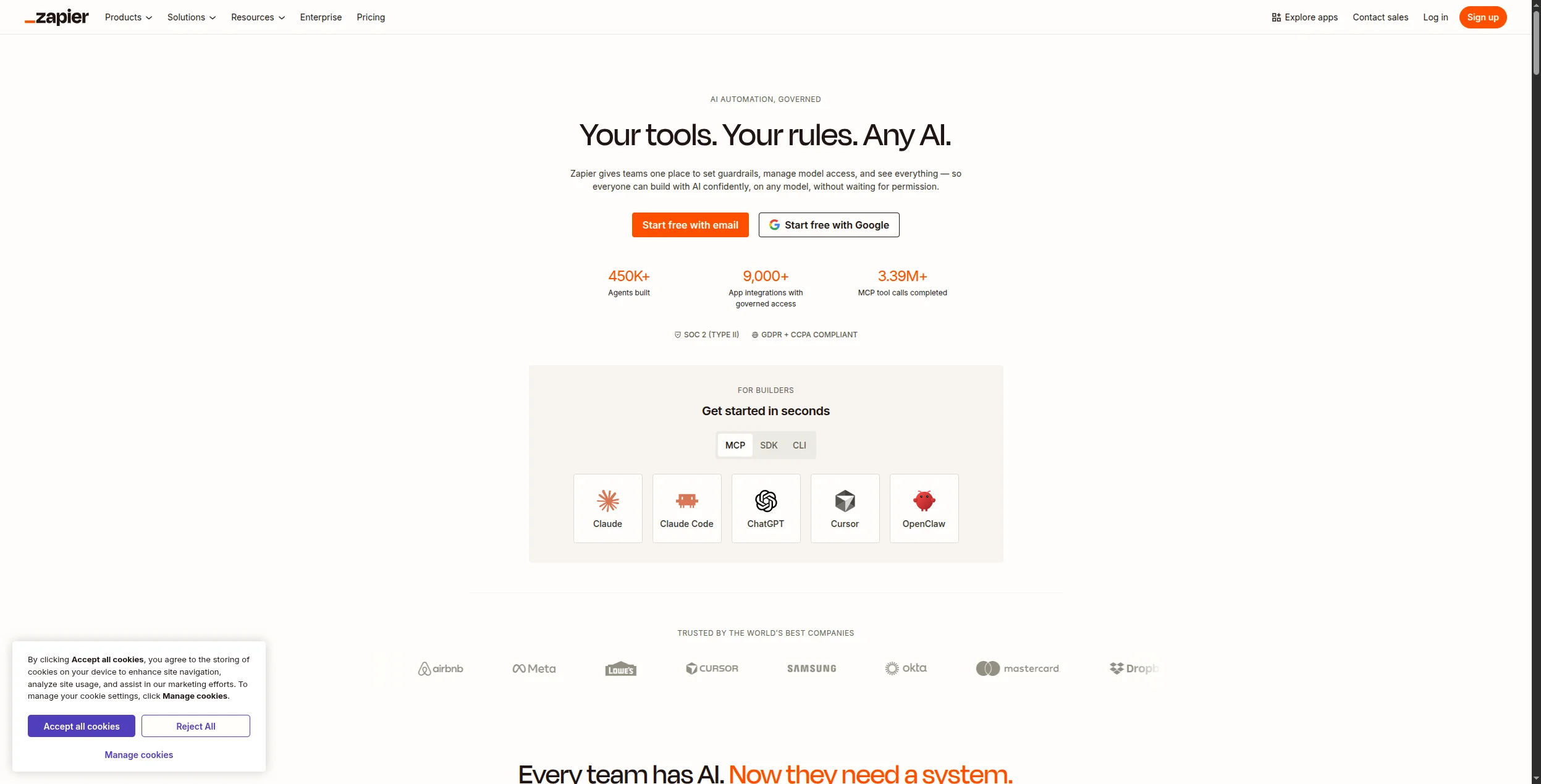 Zapier dashboard