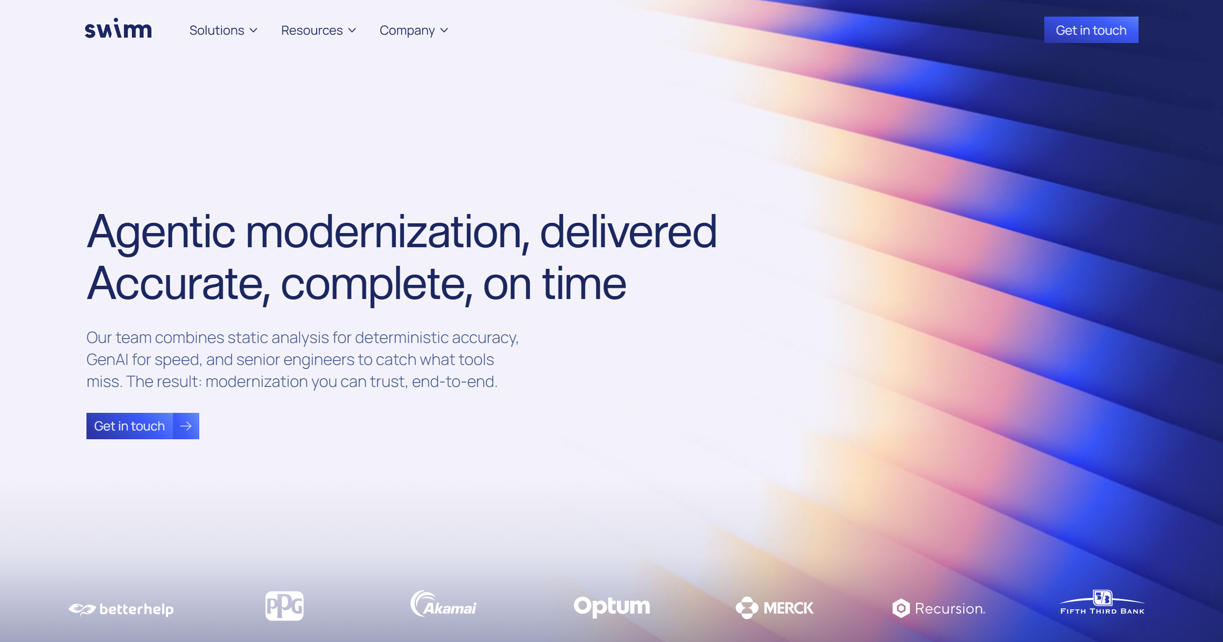 Swimm home page screenshot