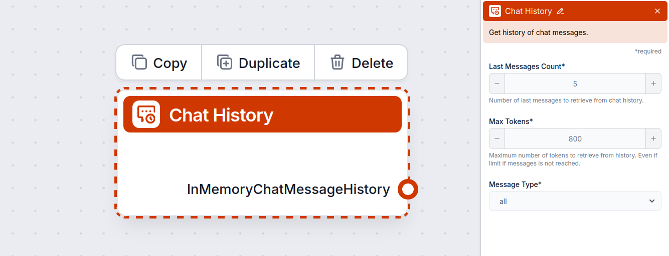 Flowhunt Chat history feature