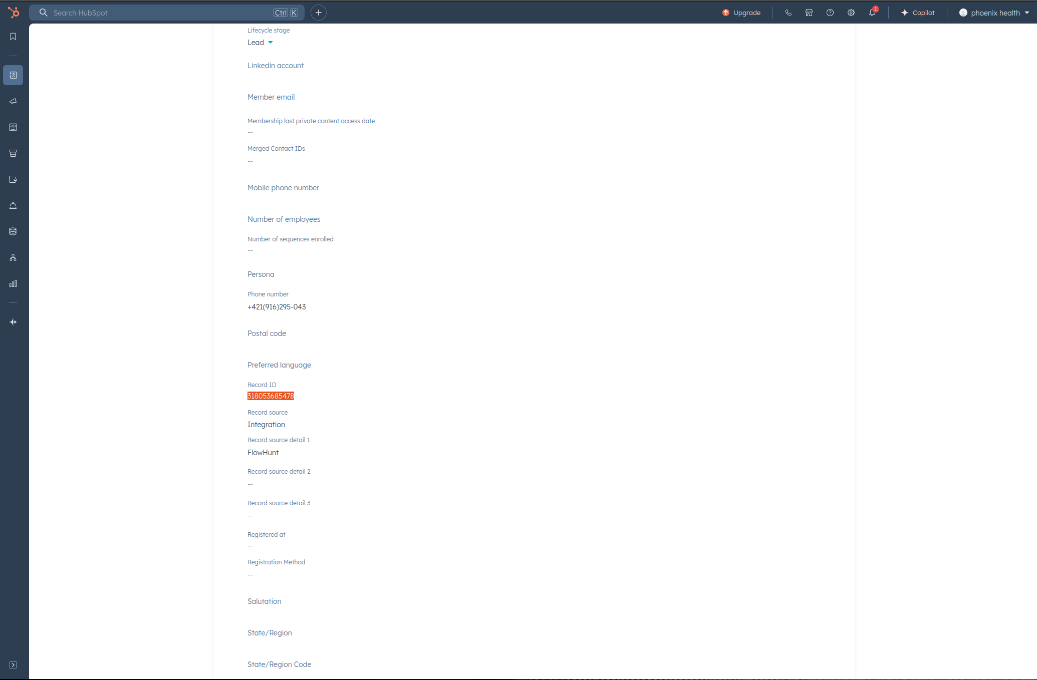 The two possible ways of finding the HubSpot Contact record ID