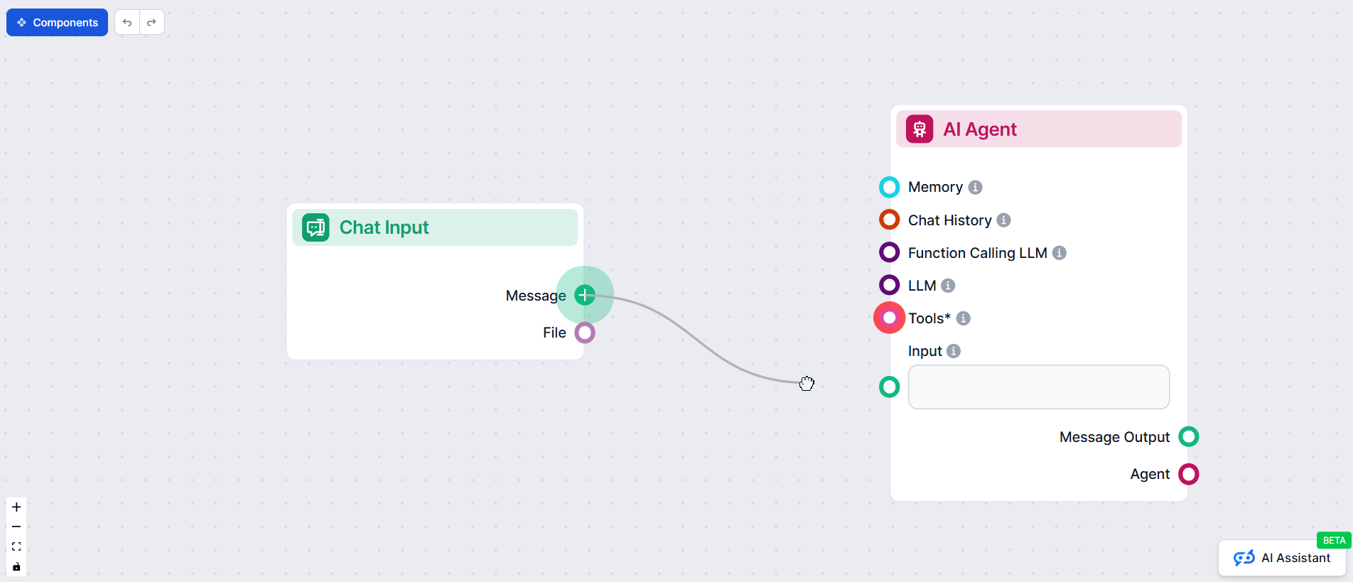FlowHunt components menu