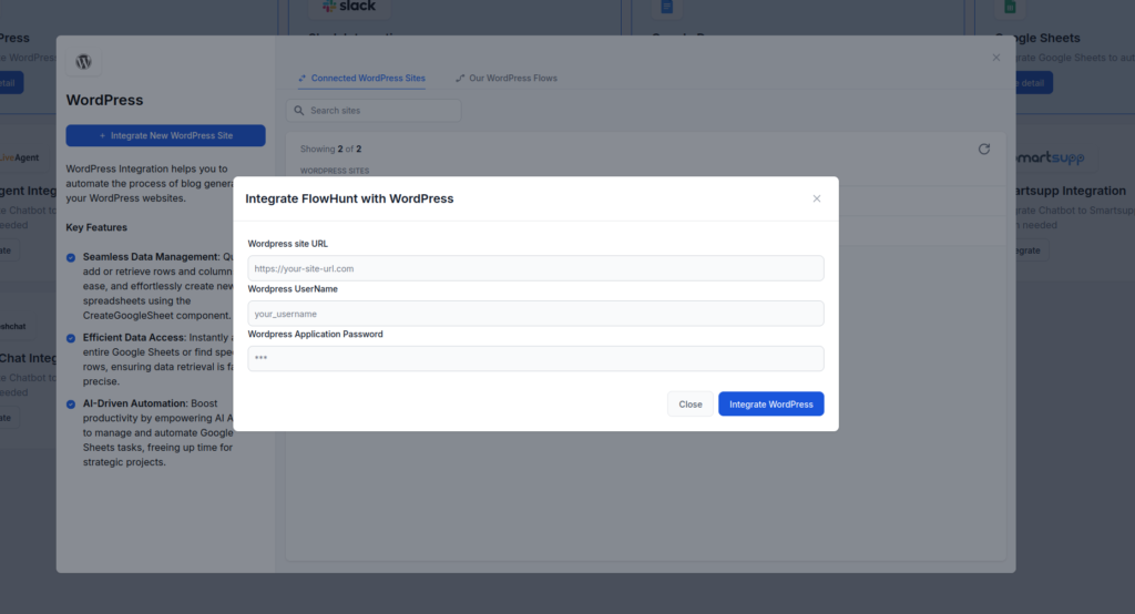 Integrating WordPress
