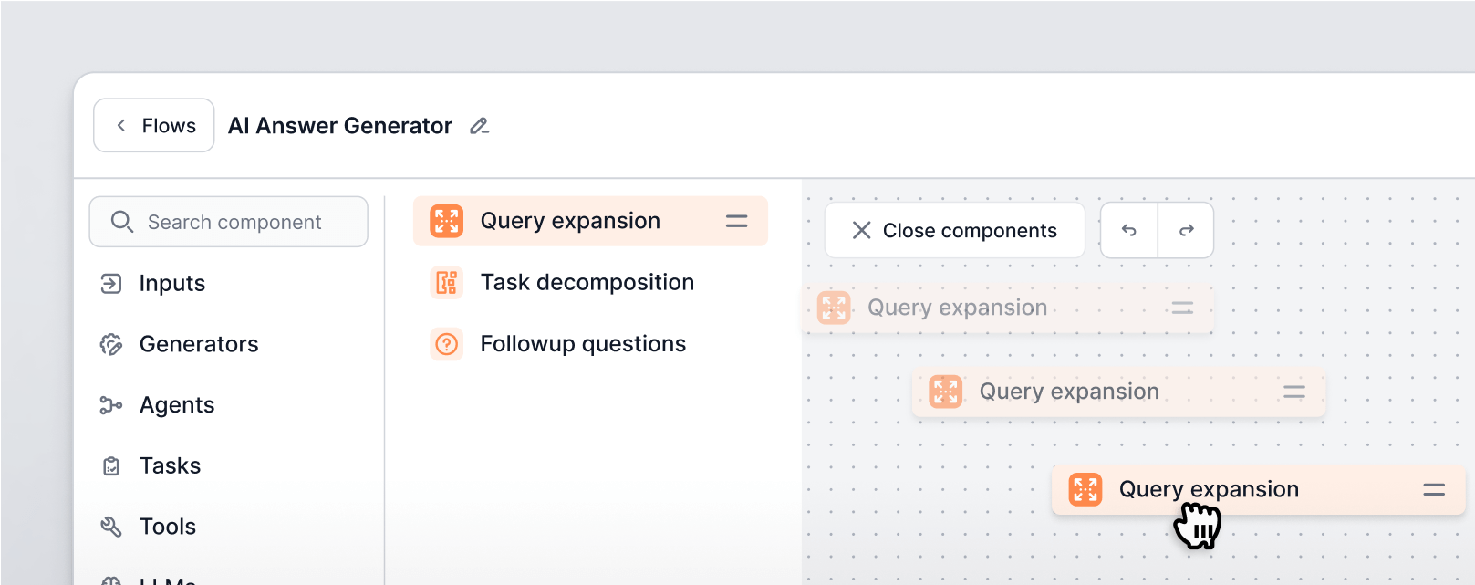 FlowHunt drag and drop visual builder