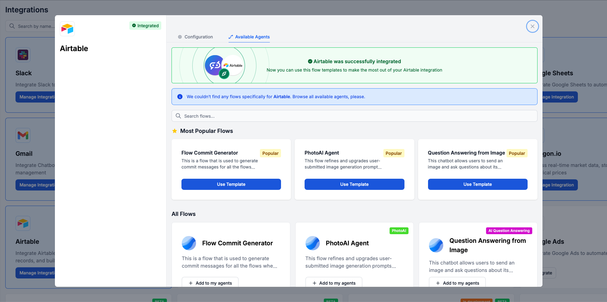 Airtable successfully integrated