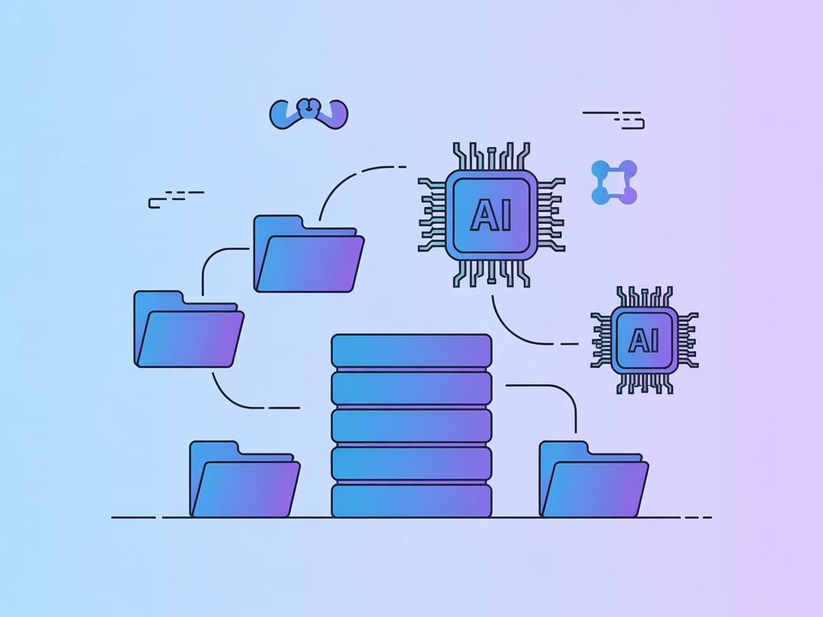 Vector-symbolen die cloud- en AI-geheugenbeheer voorstellen