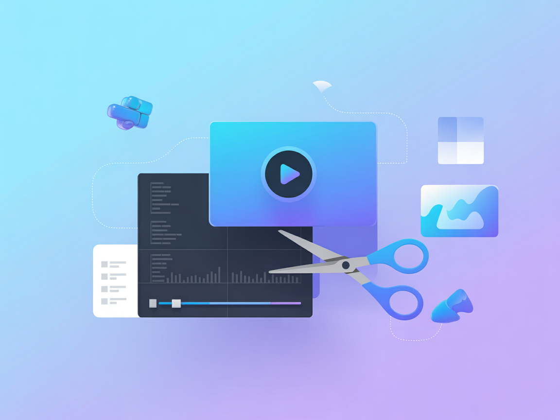 Minimalistische cloud-upload en zoekpictogrammen voor videobewerking