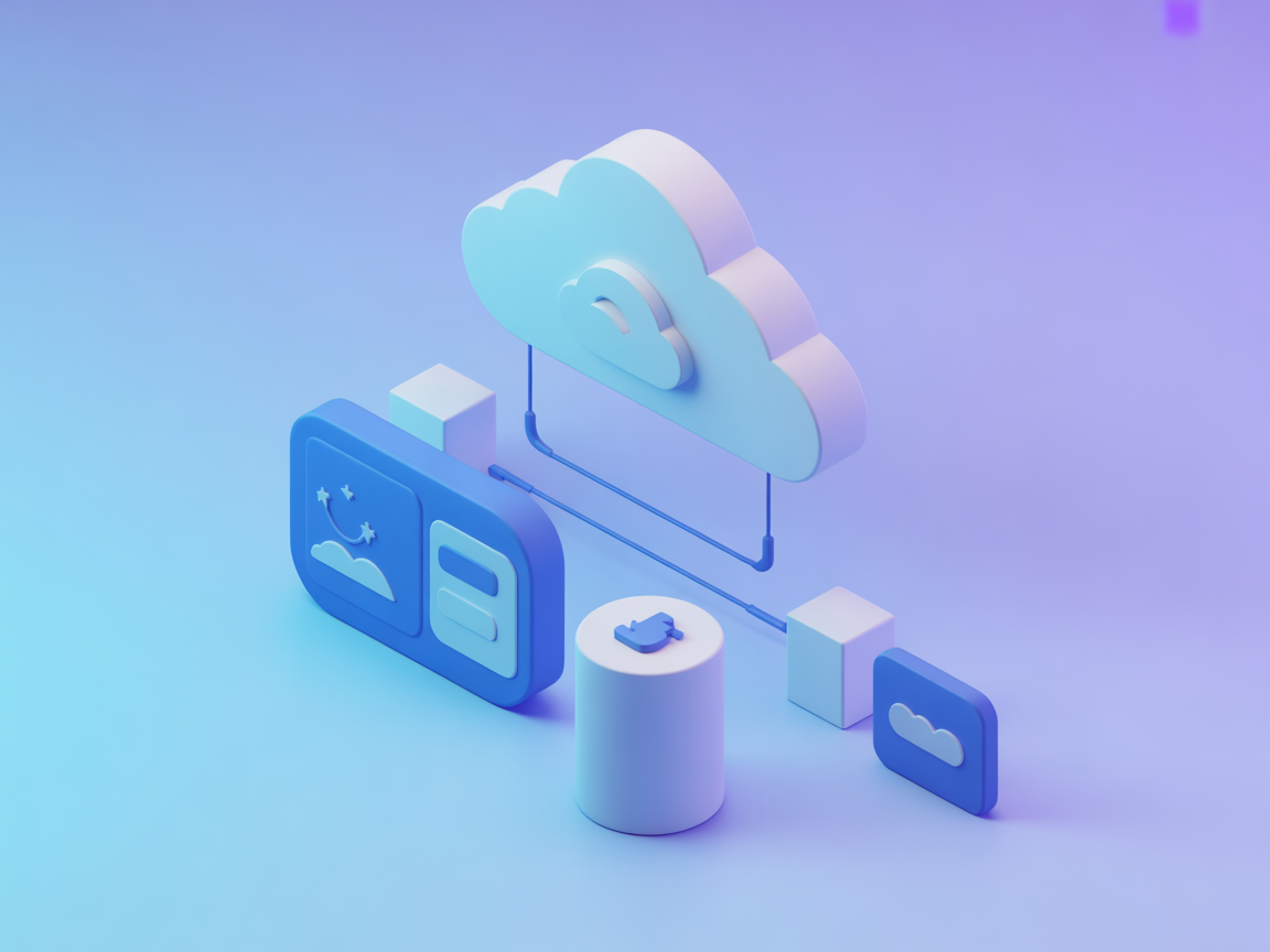 Minimalistische zoek-, animatie- en cloudserver visual
