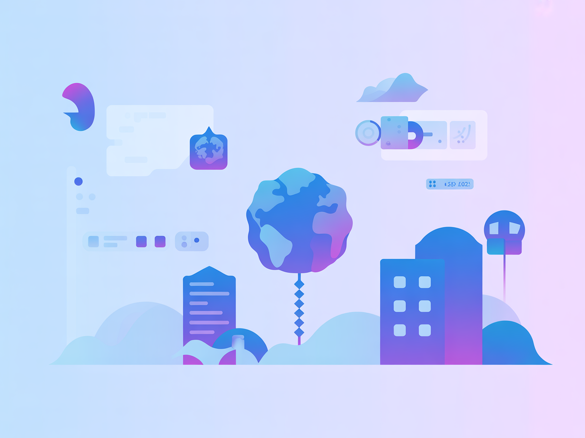 Minimalistyczna ilustracja wektorowa połączonych narzędzi SaaS