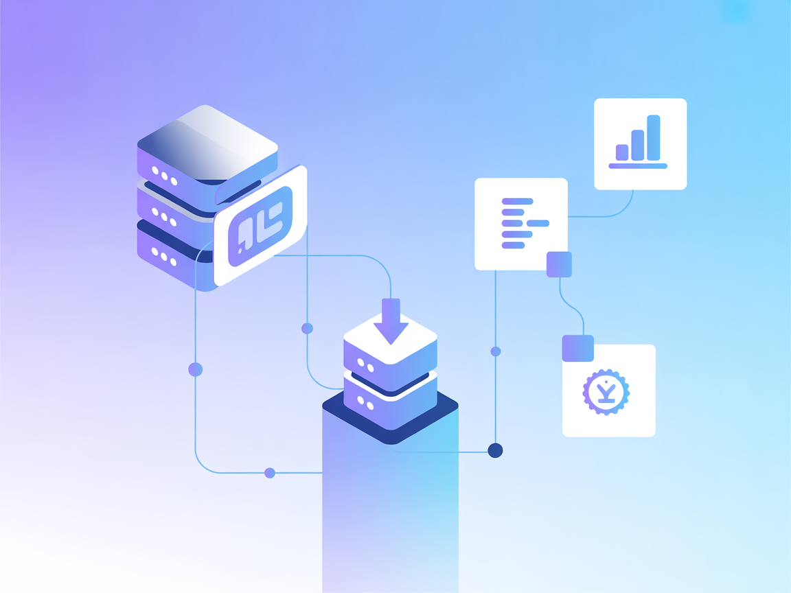SaaS minimalista con símbolos de Docker y servidor API