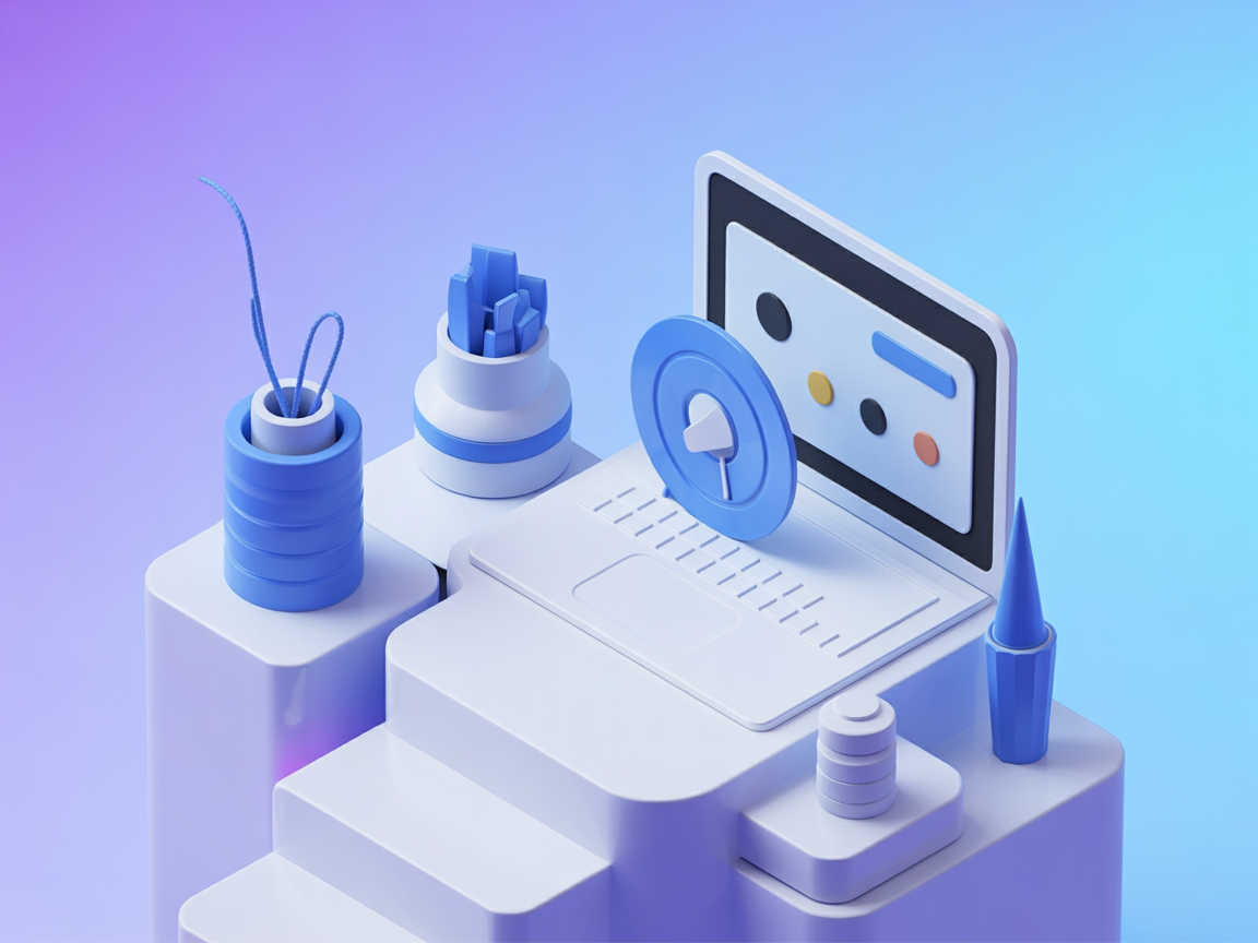 Ilustración vectorial minimalista que representa la integración del Instalador MCP con IA