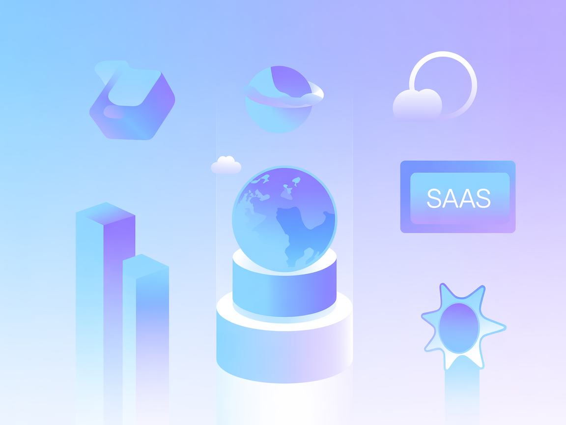 Ilustración minimalista vectorizada de SaaS mostrando interacción segura con una base de datos