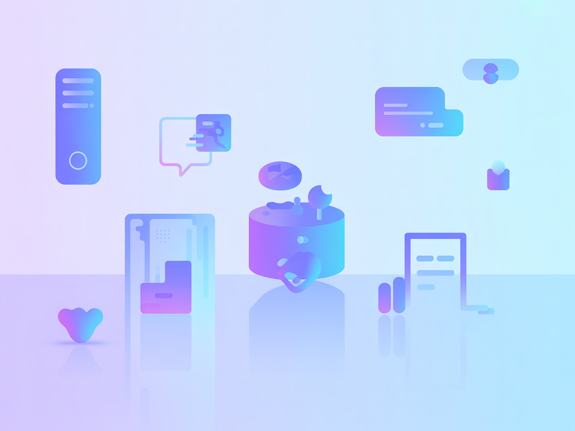 Ilustración vectorial minimalista SaaS para servidor de IA de gestión de inbox