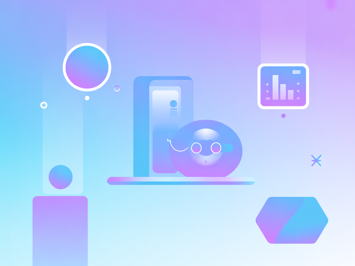 Ilustración vectorial minimalista que representa el cambio de proxy de servidor con degradado azul y púrpura