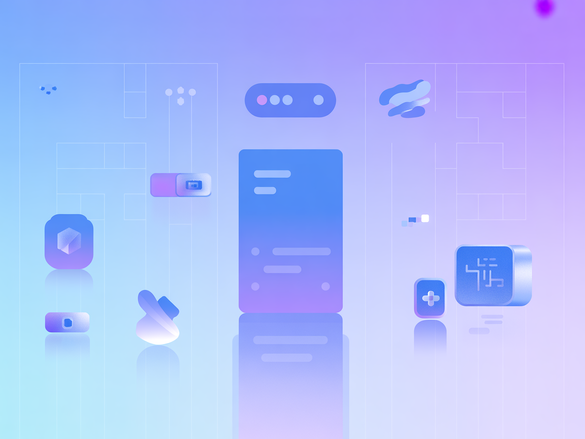 Minimalistická vektorová ilustrace znázorňující generativní AI automatizaci CAD