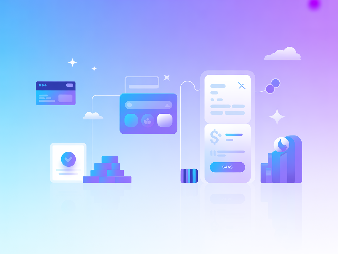 توضيح متجه لتكامل مدفوعات SaaS مبسط