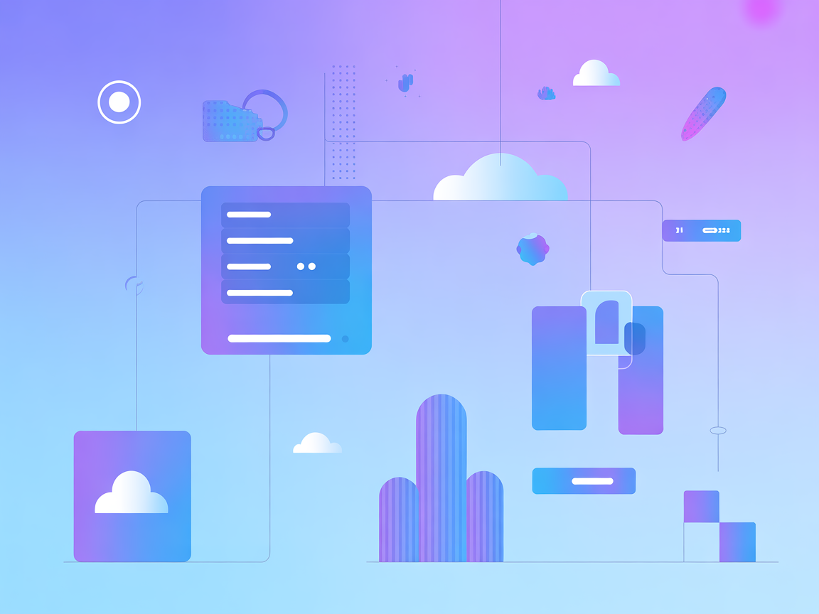 Ilustración vectorial minimalista de agente IA PromptPilot SaaS