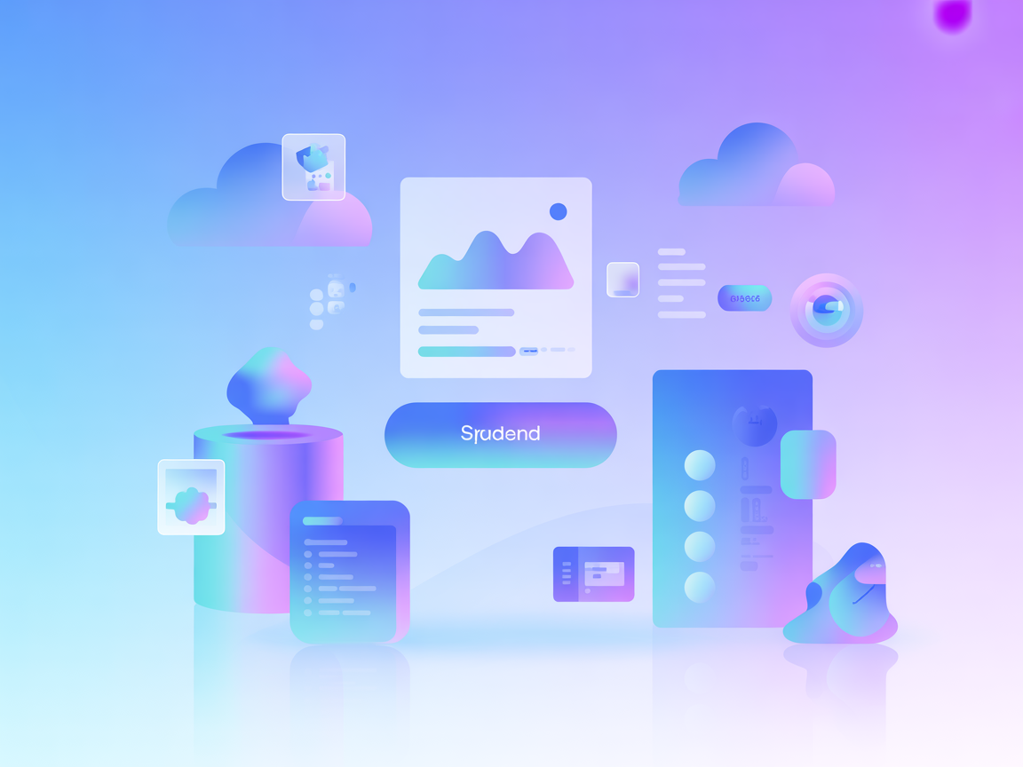 Ilustración vectorial minimalista SaaS que representa la automatización de flujos de trabajo con IA