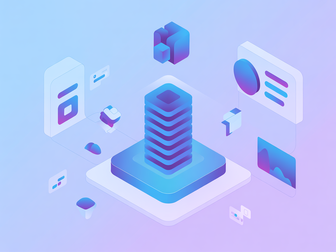 Ilustración minimalista vectorizada de SaaS que representa el acceso seguro a una base de datos MSSQL