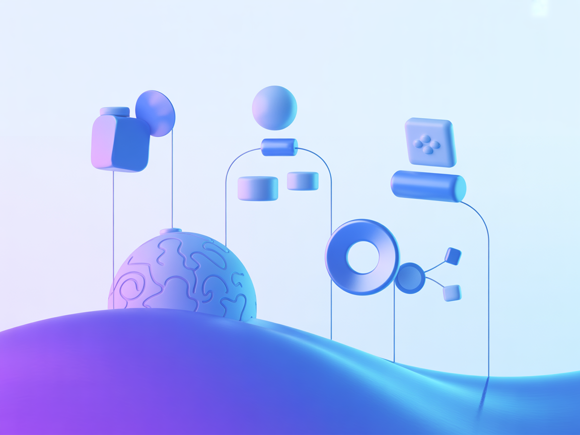 Ilustración vectorial minimalista simbolizando la instalación automatizada de servidores MCP