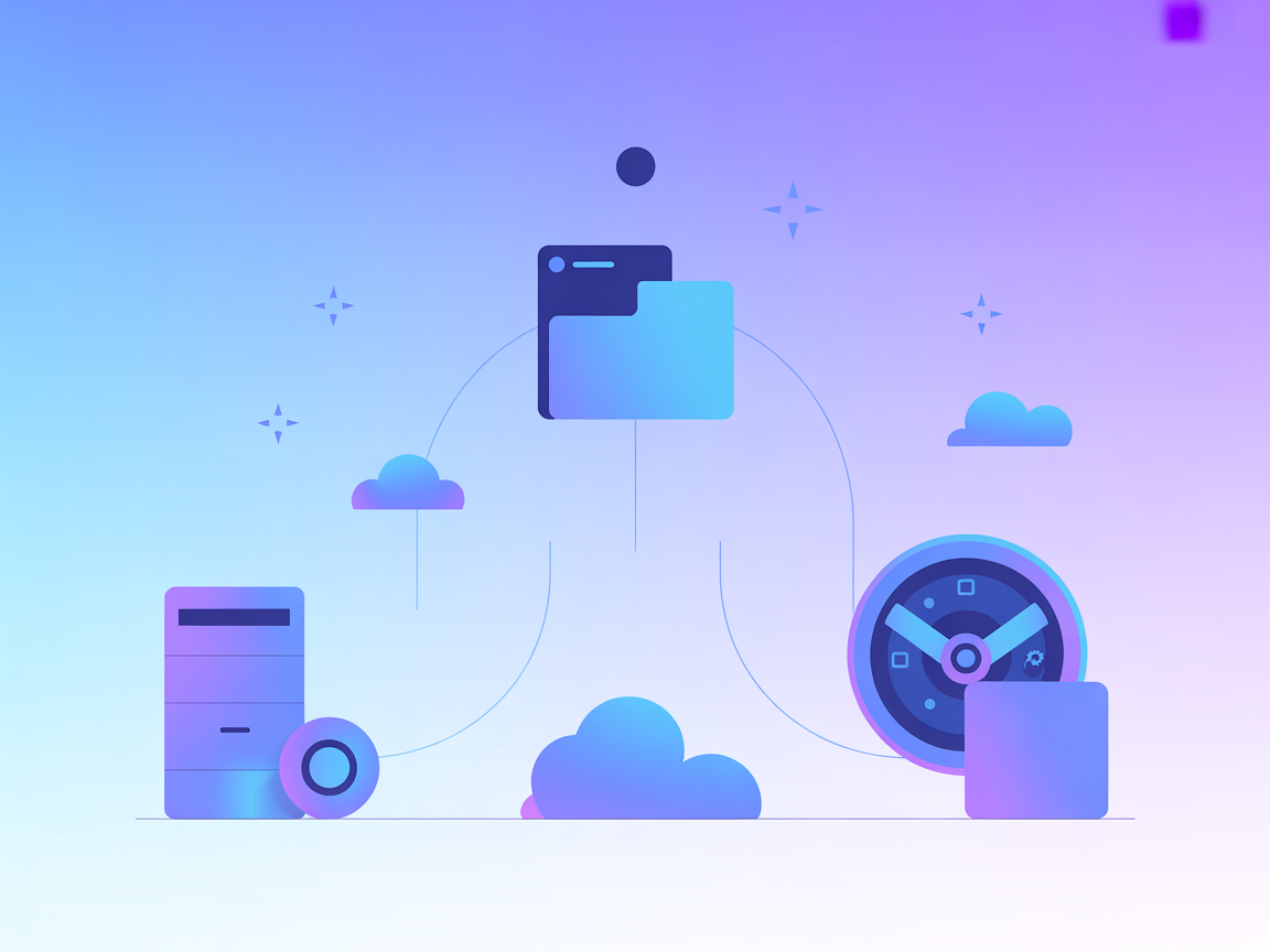 Minimalistische SaaS-vector die integratie met meerdere AI-clients laat zien