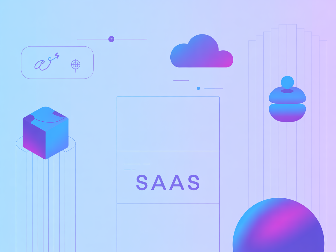 Minimalistische SaaS-illustratie die AI-integratie met Figma toont